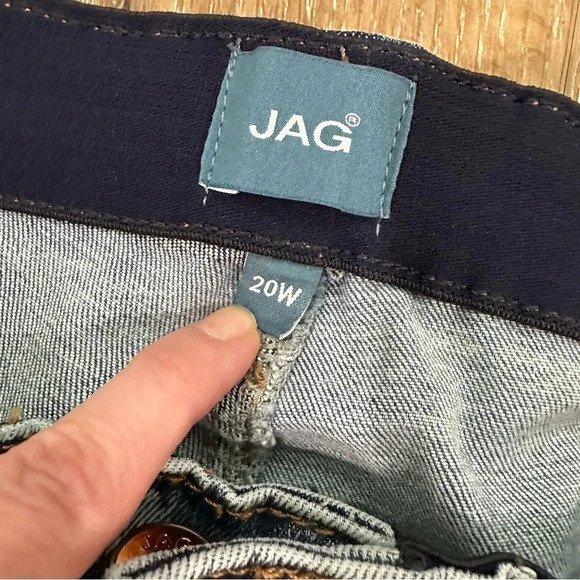 JAG Ruby Mid-Rise Straight Crop Christopher Blue Raw Hem Denim Size 20W NWT - Picture 6 of 11